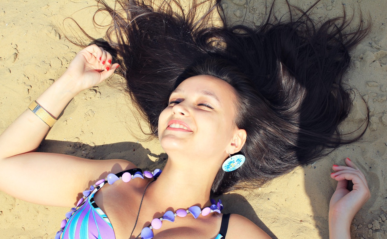 girl beach hair free photo