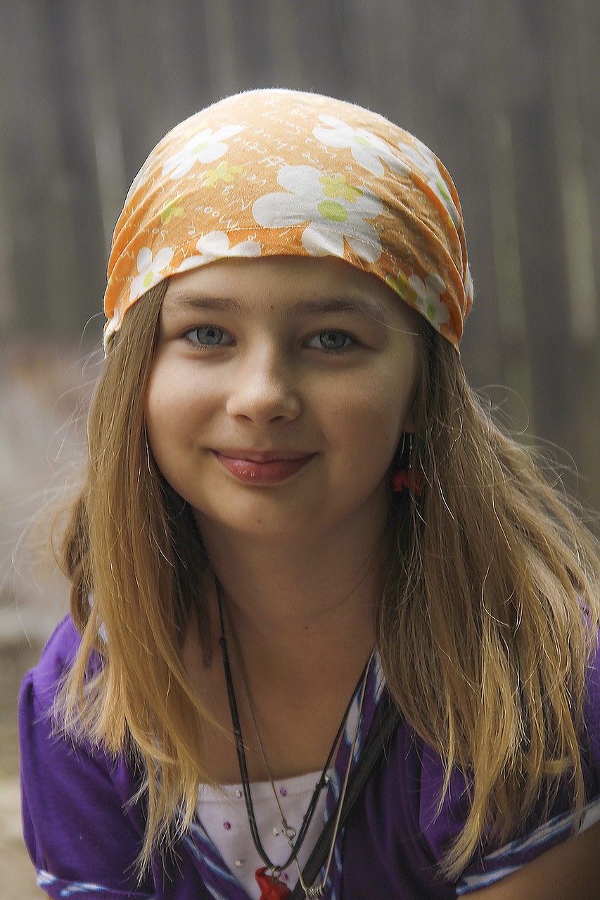 girl headband portrait free photo