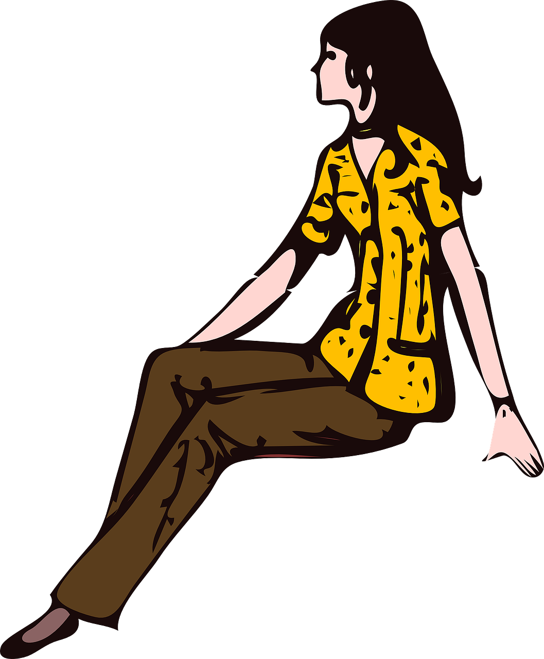 girl,lady,shirt,sitting,young,fashion,pretty,brunette,beautiful,free vector graphics,free pictures, free photos, free images, royalty free, free illustrations, public domain