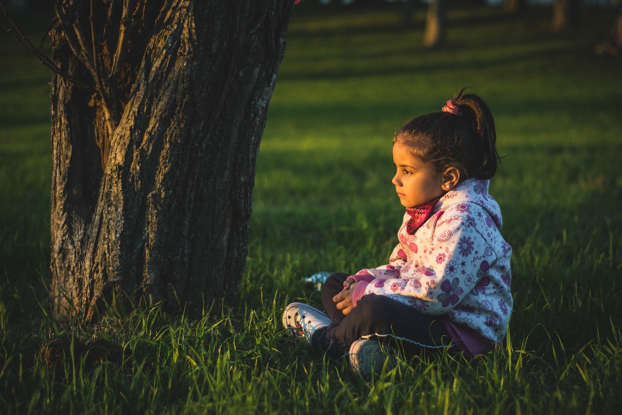 girl grass look free photo