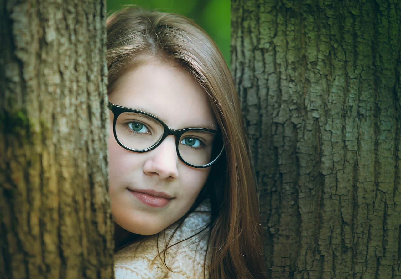 girl glasses portrait free photo