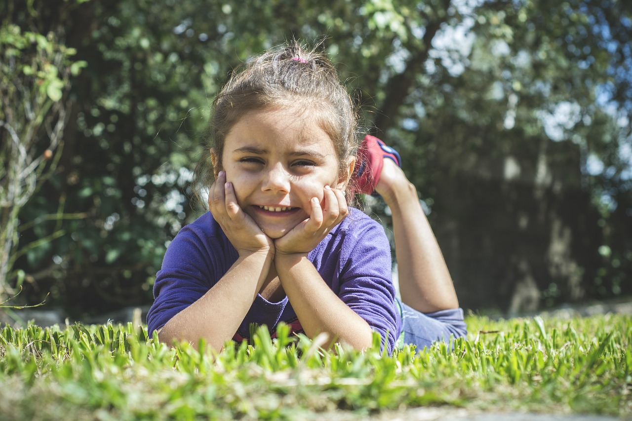 girl smile lawn free photo