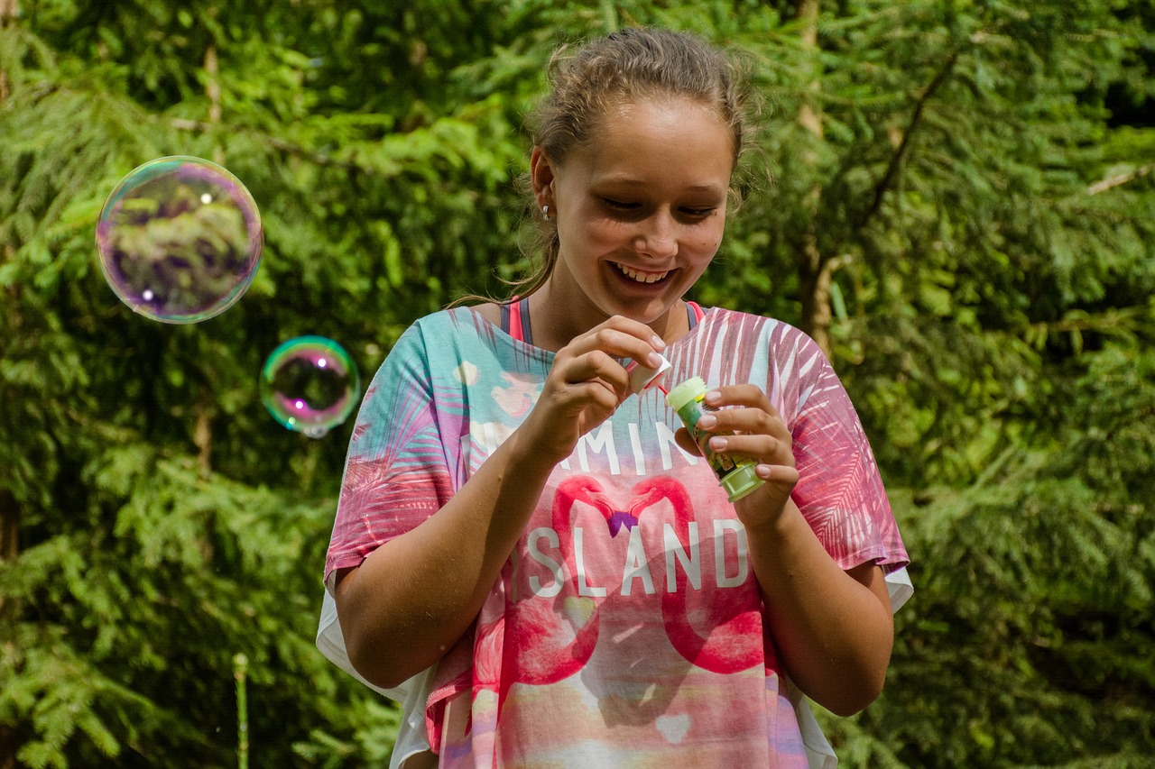 girl bubbles bubble free photo