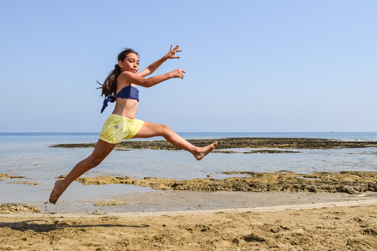 girl sea beach free photo