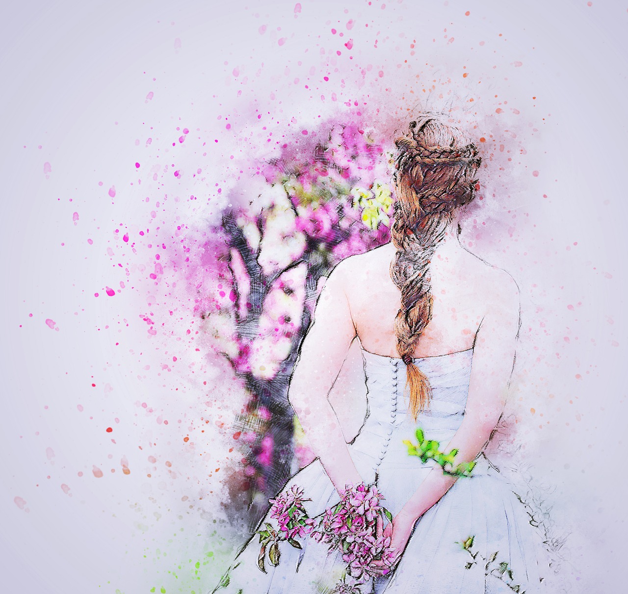 girl wedding art free photo