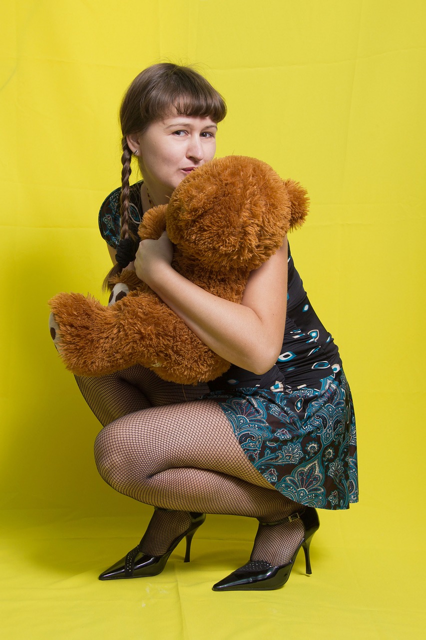 girl plush bear free photo