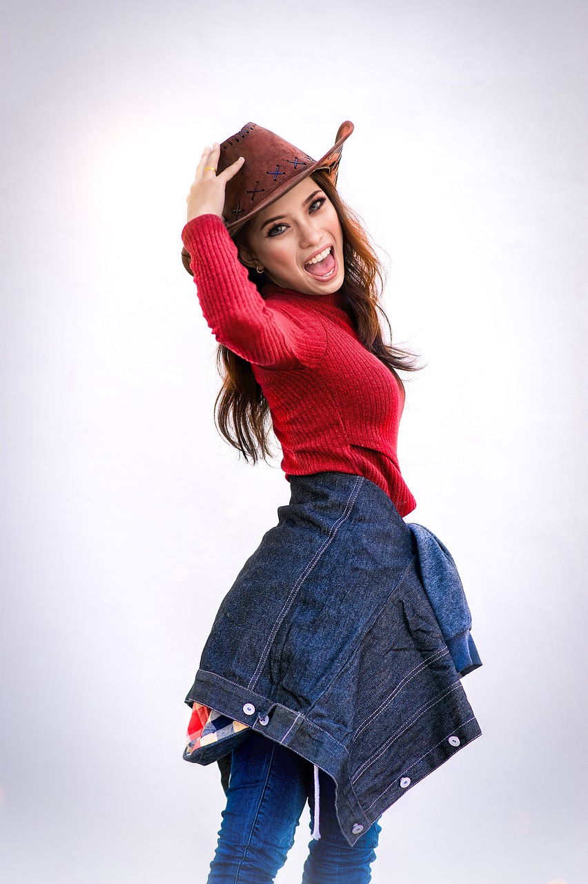 girl denim hat free photo