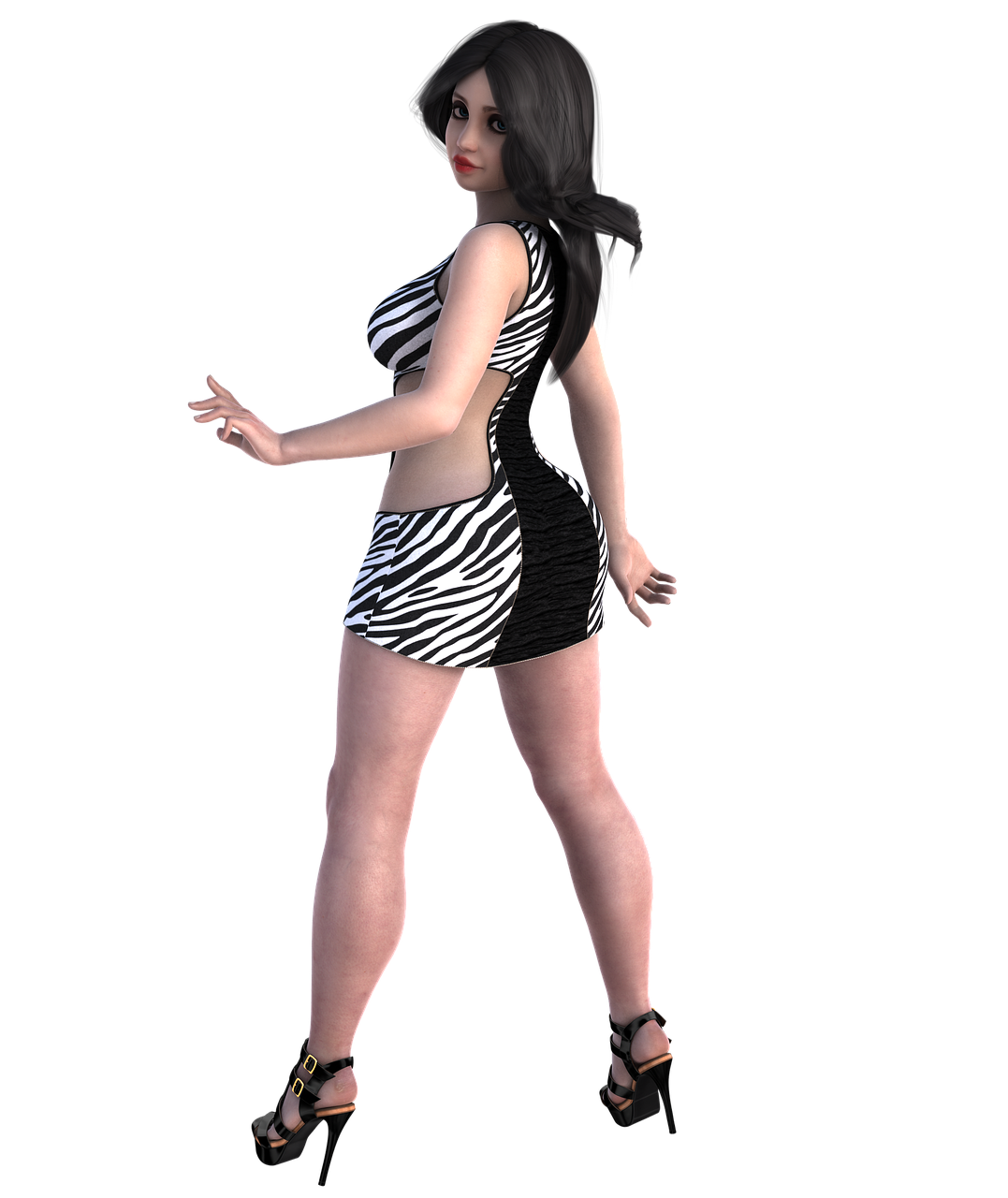 girl 3d render free photo