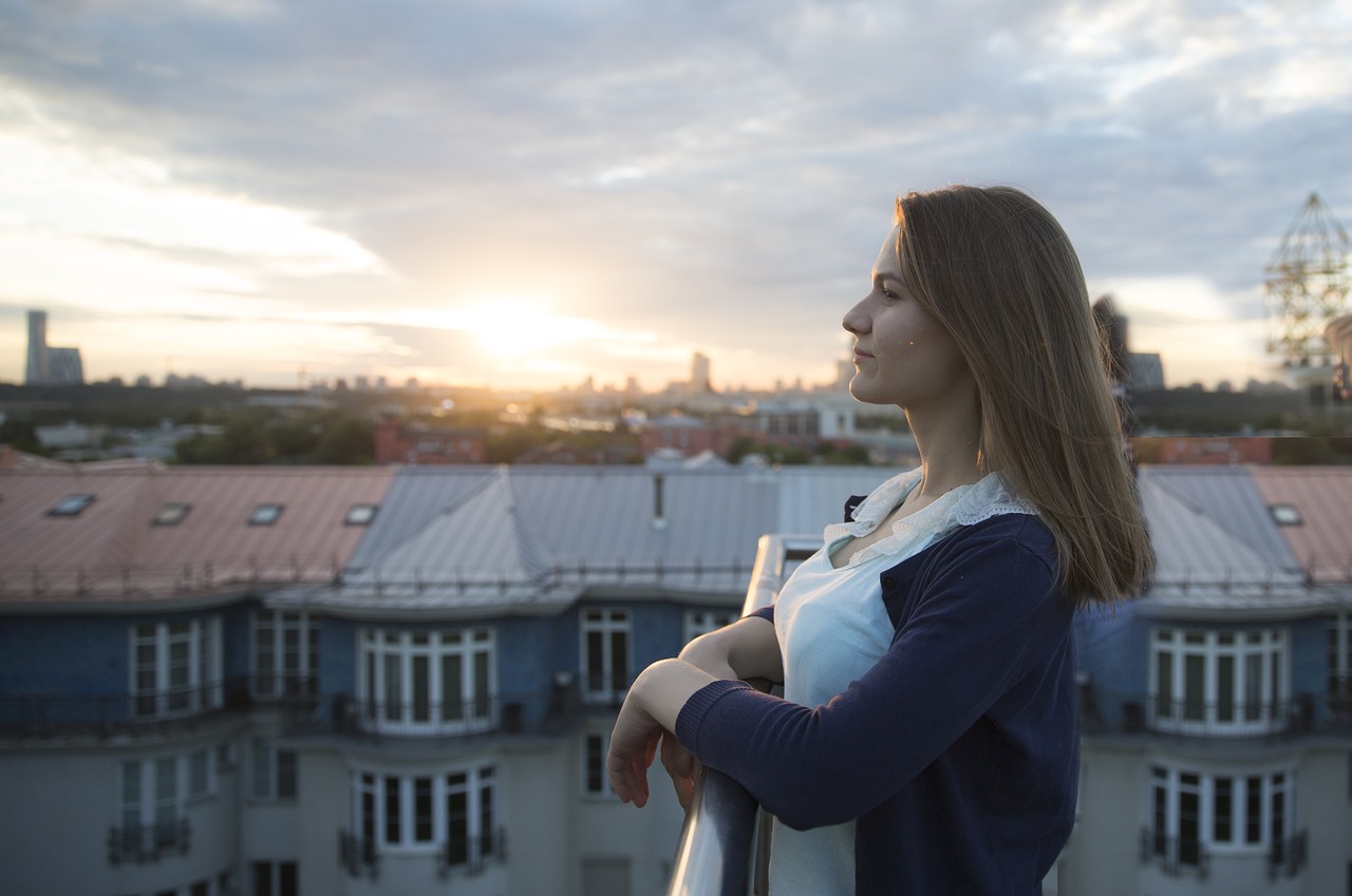 girl moscow sunset free photo
