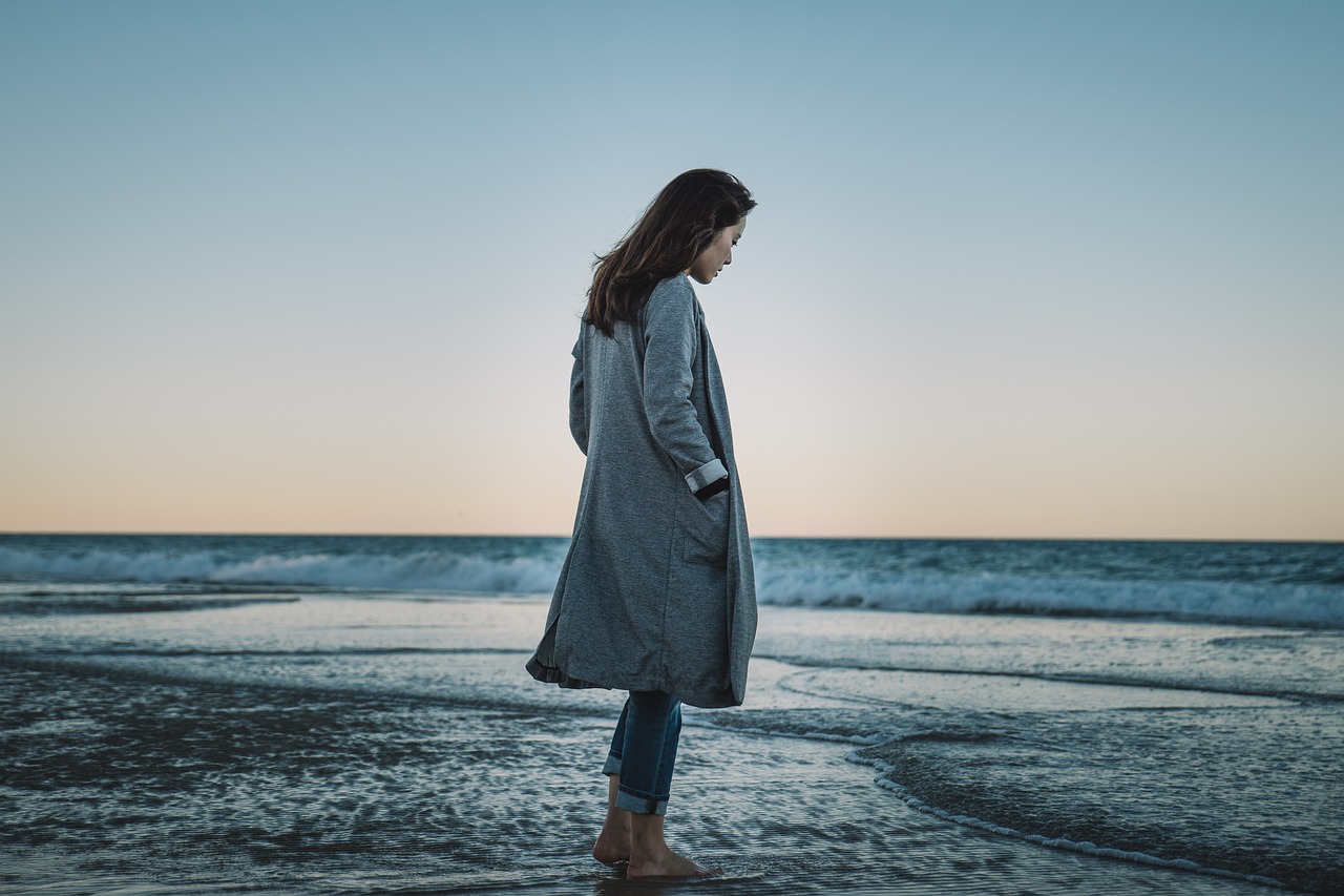 girl winter beach free photo