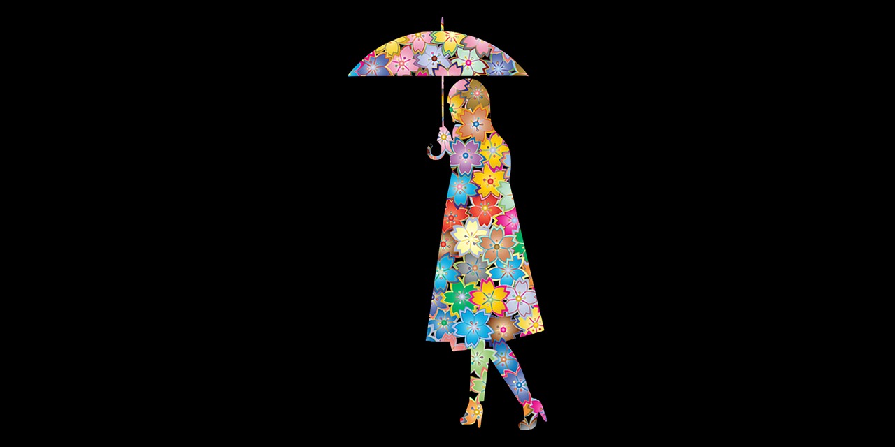 girl  flower  umbrella free photo