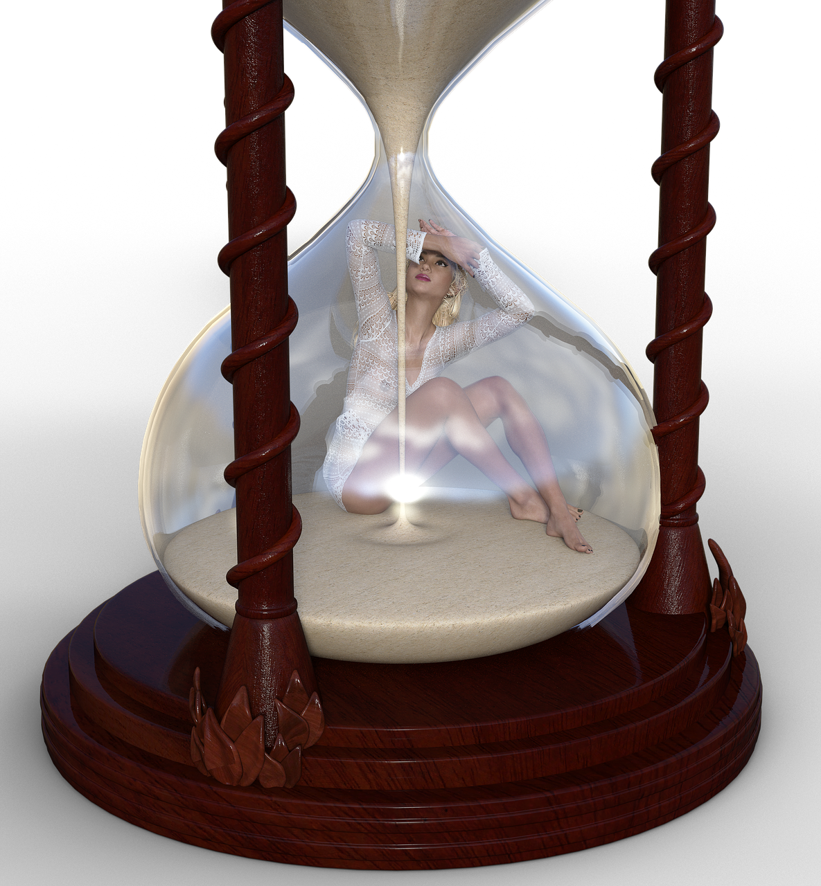 girl  hourglass  timepiece free photo