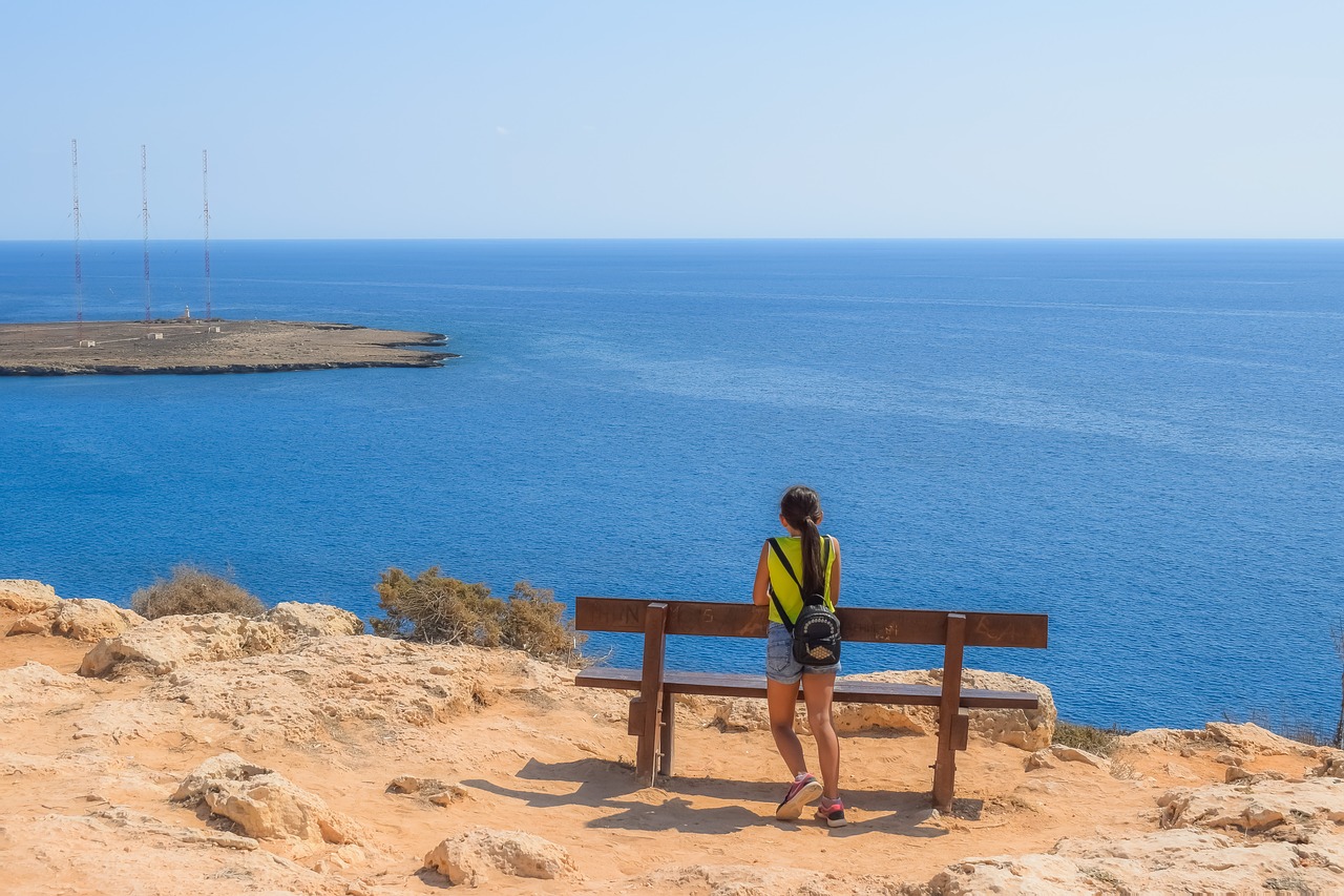 girl  gazing  sea free photo