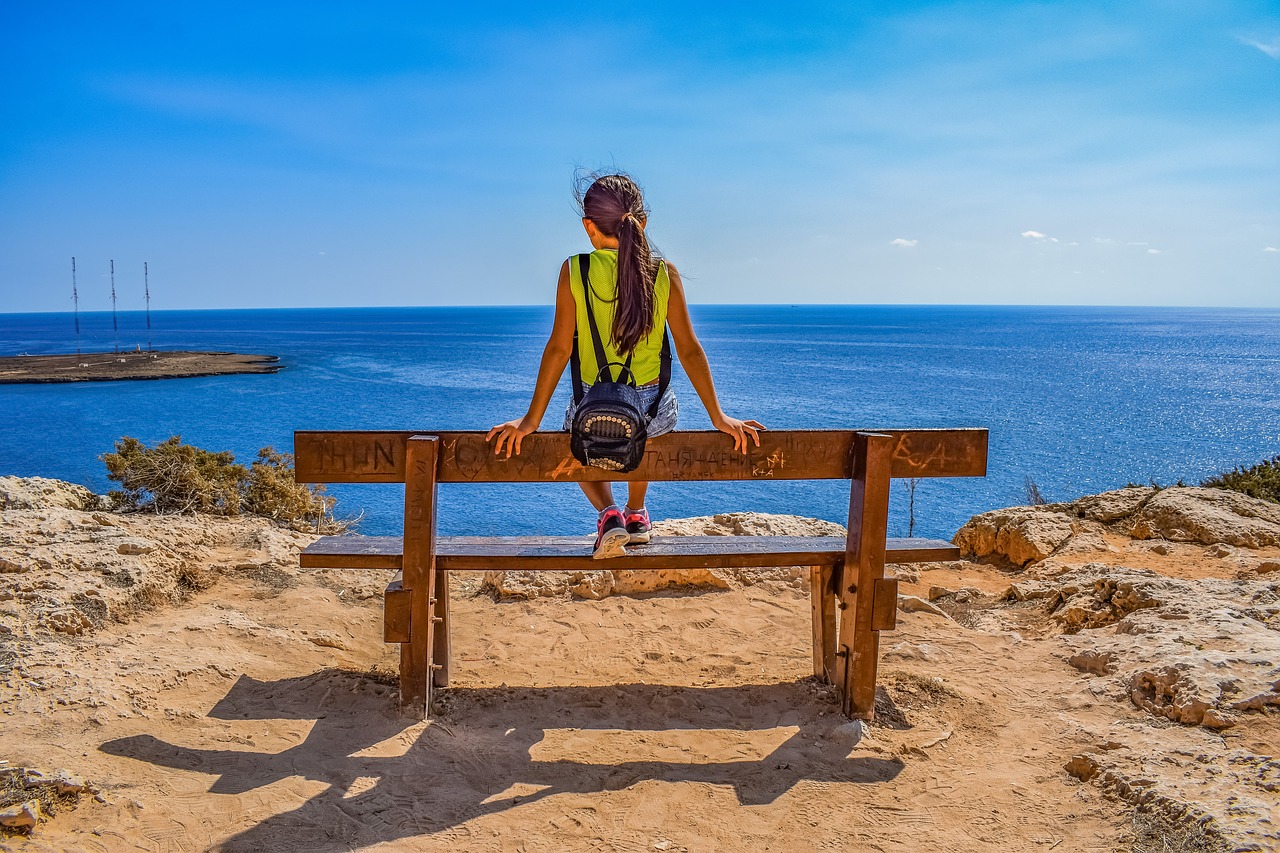 girl  gazing  sea free photo