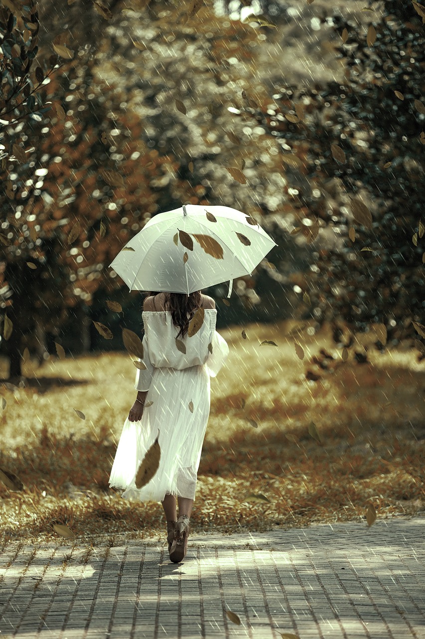 girl  umbrella  forest free photo