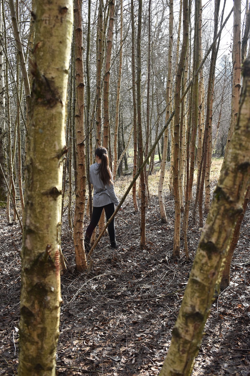 girl  trees  woman free photo