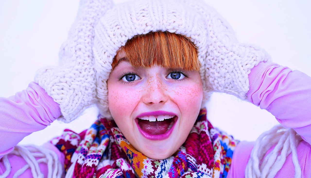 girl  cheerful  winter free photo