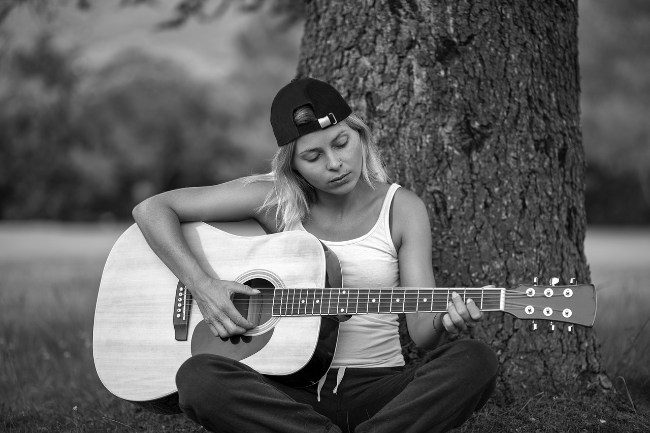 girl  guitar  music free photo