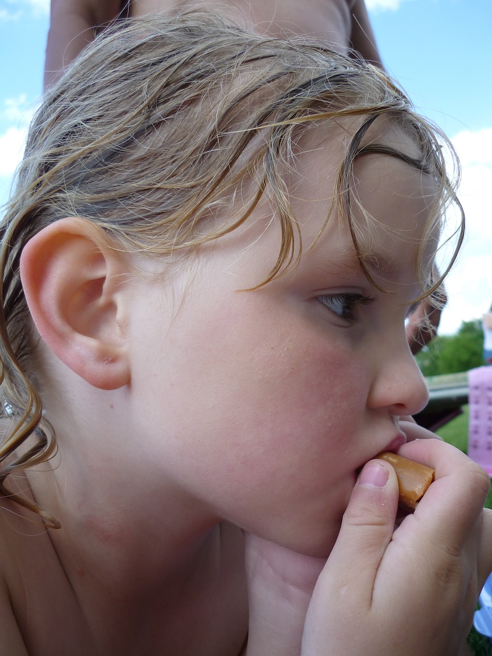 girl eat nibble free photo