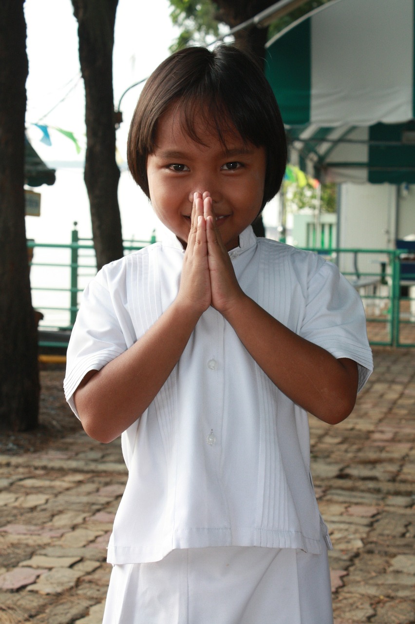 girl pray buddhist free photo