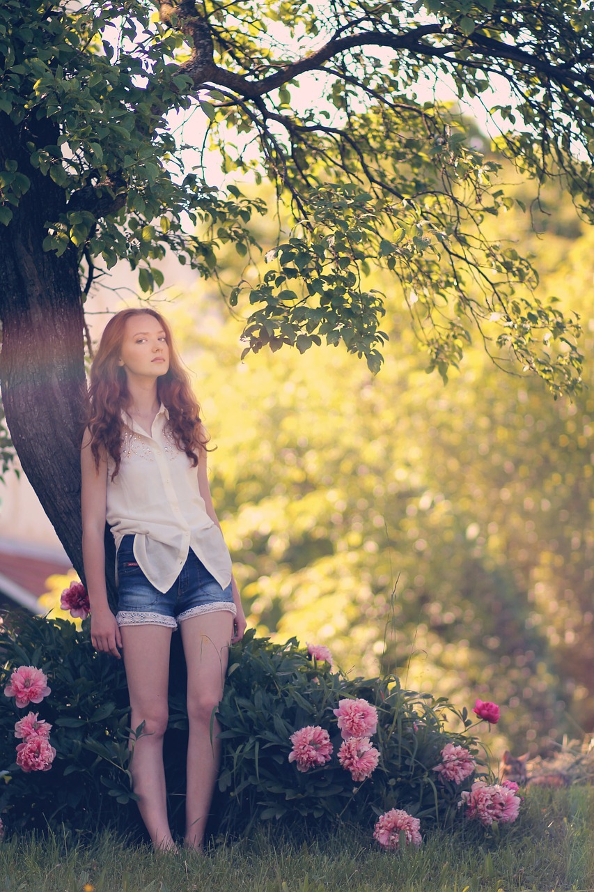 girl spring rainbow free photo