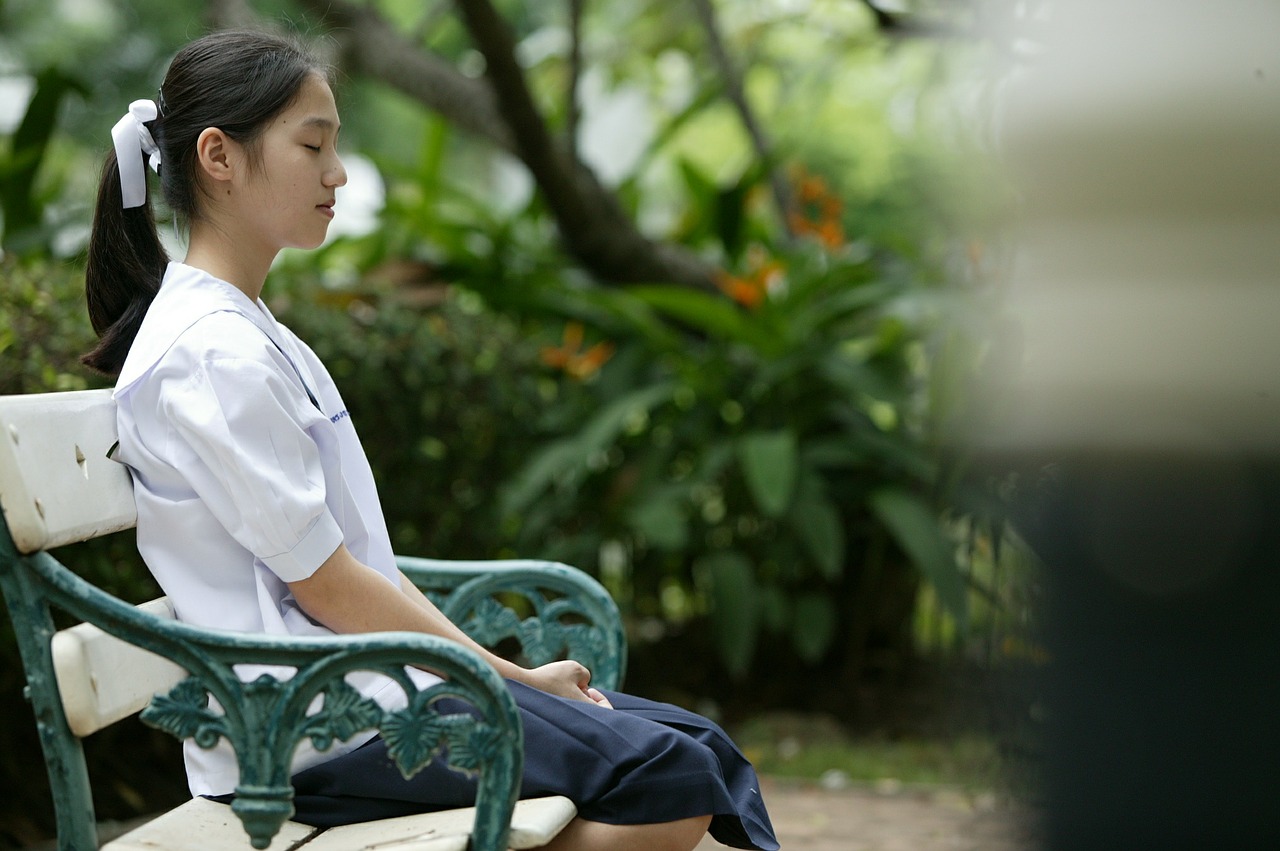 girl asian sitting free photo