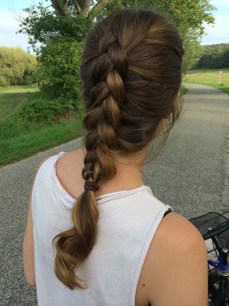 girl bike road free photo