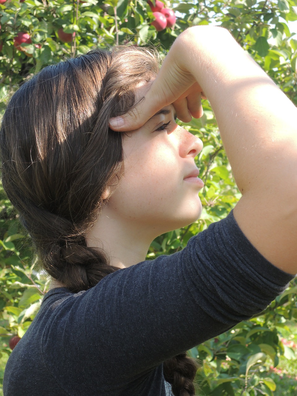 girl looking nature free photo