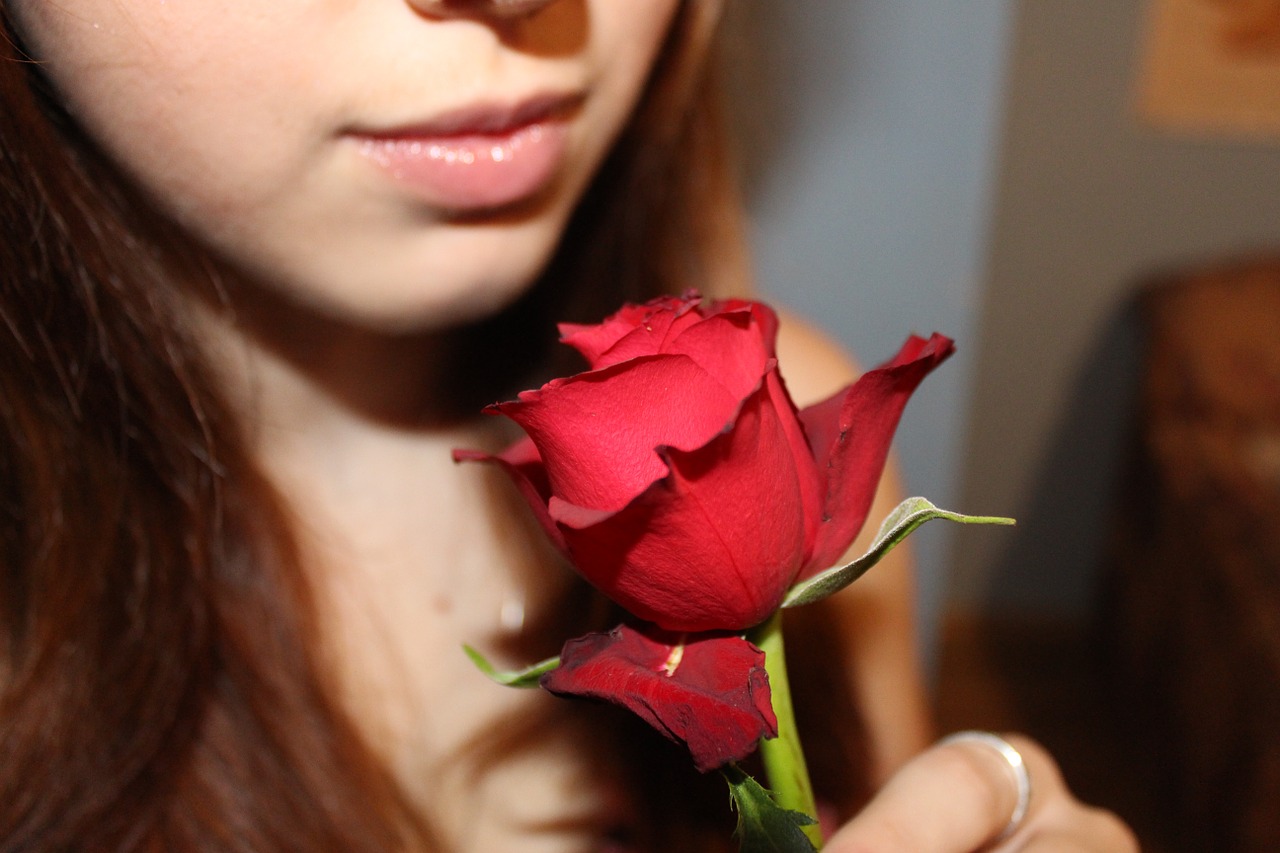 girl rose love free photo