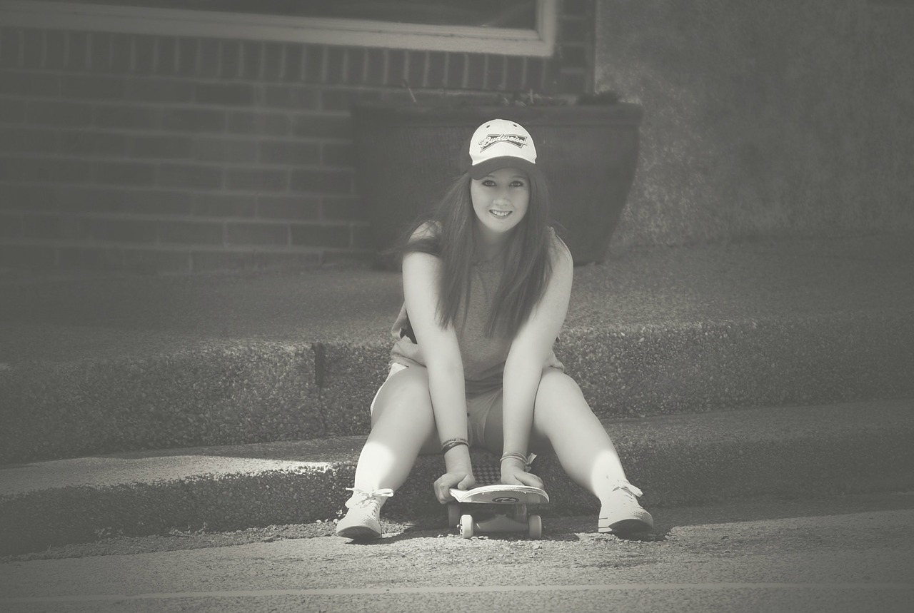 girl skateboard young free photo