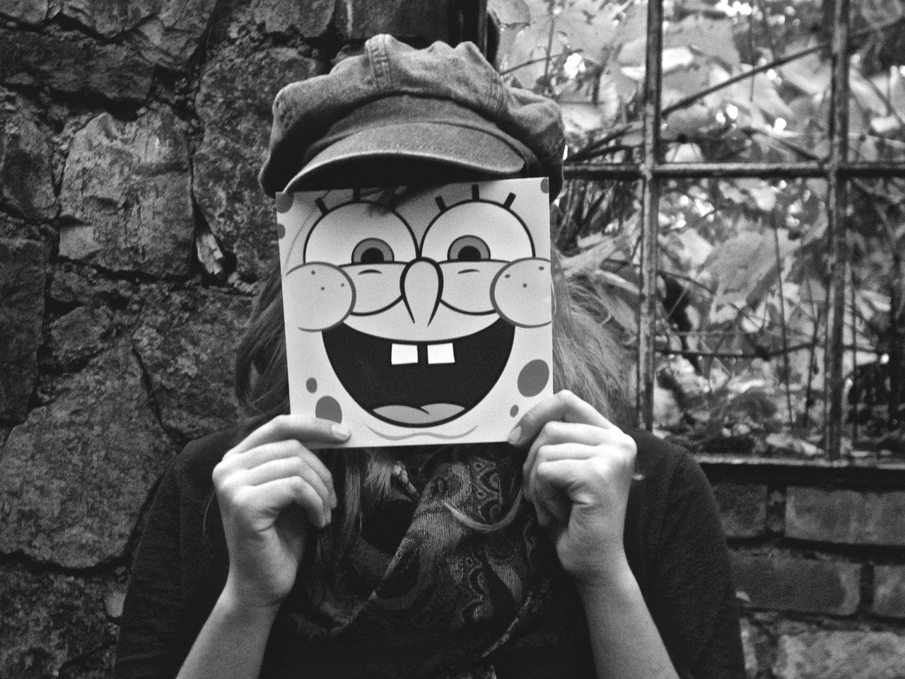 girl mask spongebob free photo