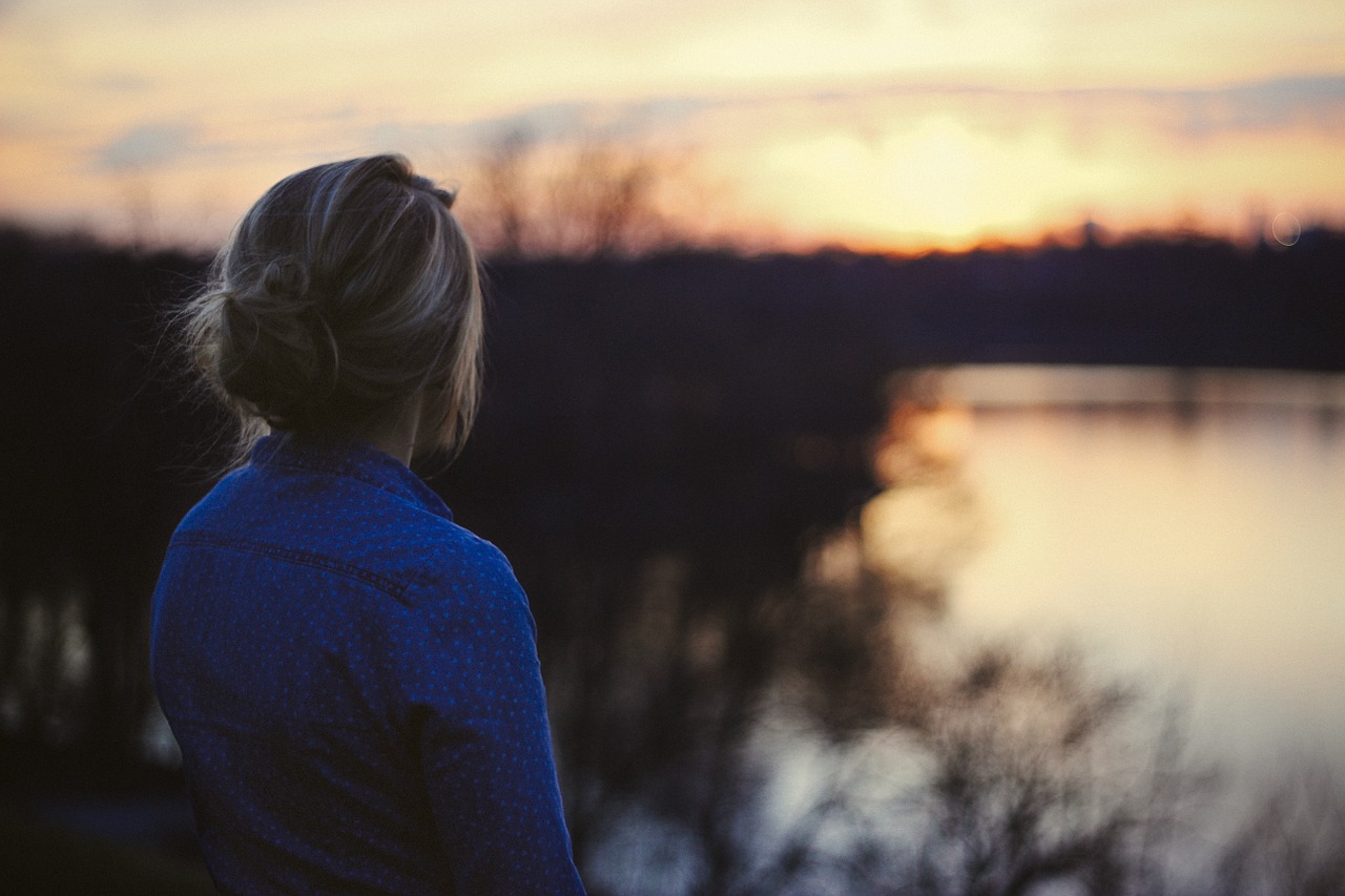 girl woman sunset free photo