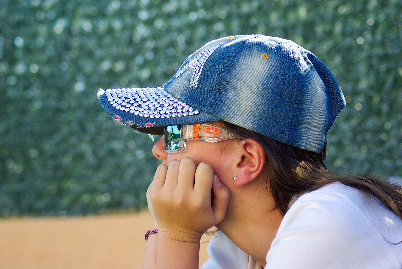 girl cap sunglasses free photo