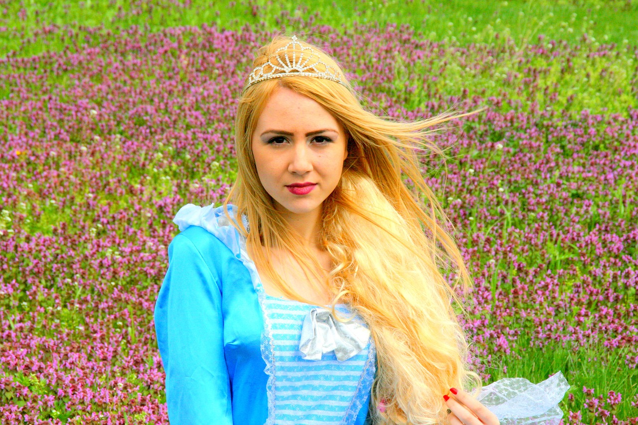 girl princess blond hair free photo