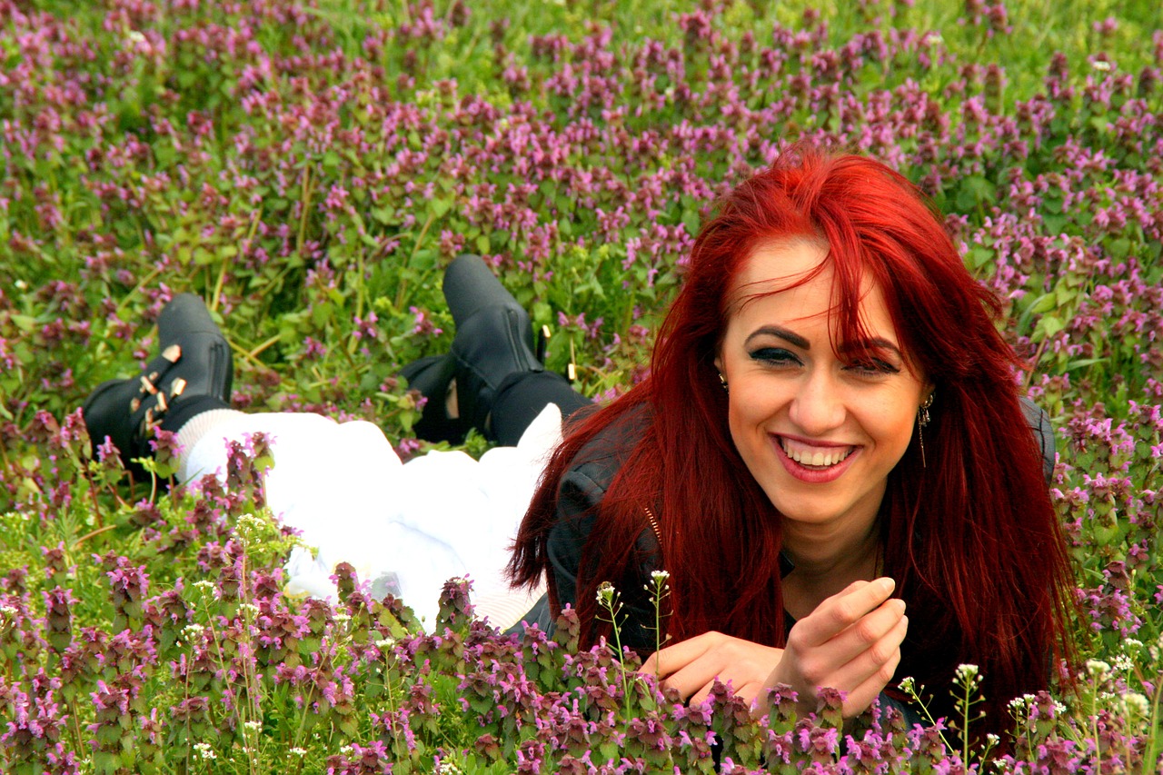 girl grass portrait free photo