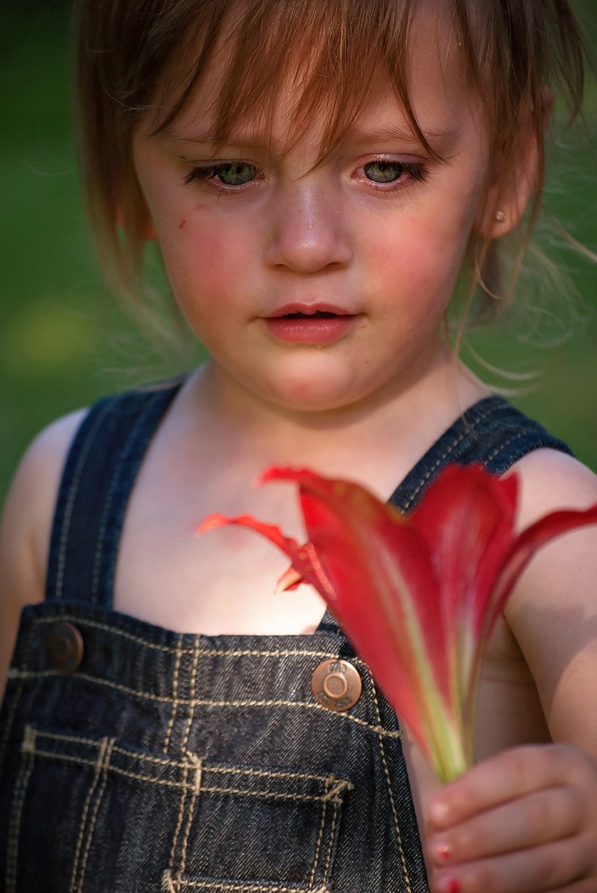 girl face flower free photo