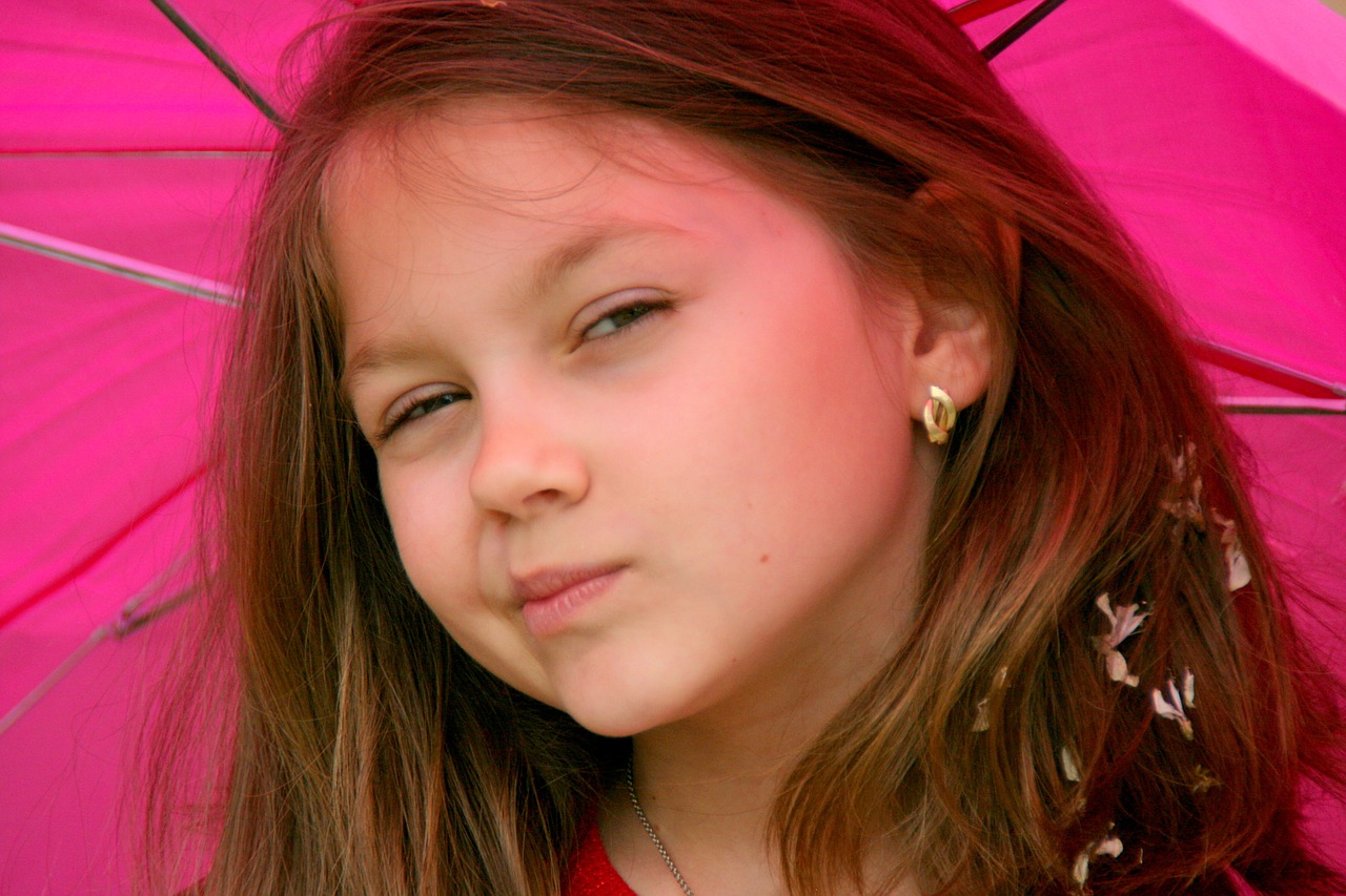 girl portrait umbrella free photo