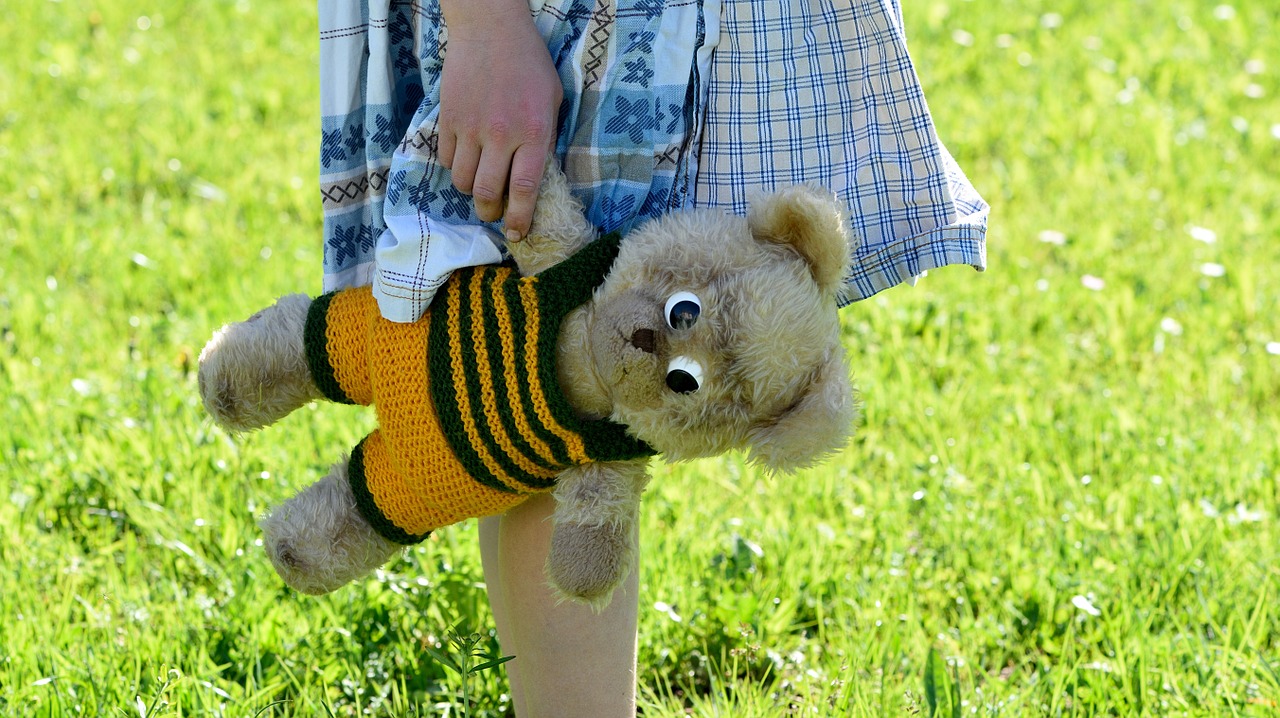girl child teddy bear free photo