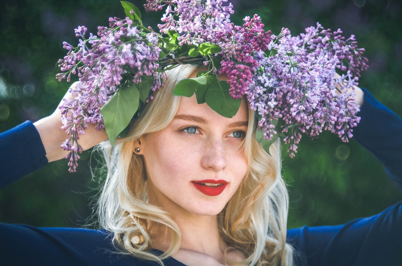 girl spring lilac free photo