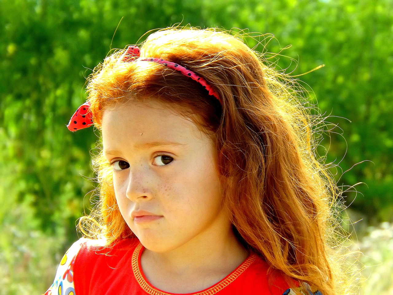 girl portrait red free photo