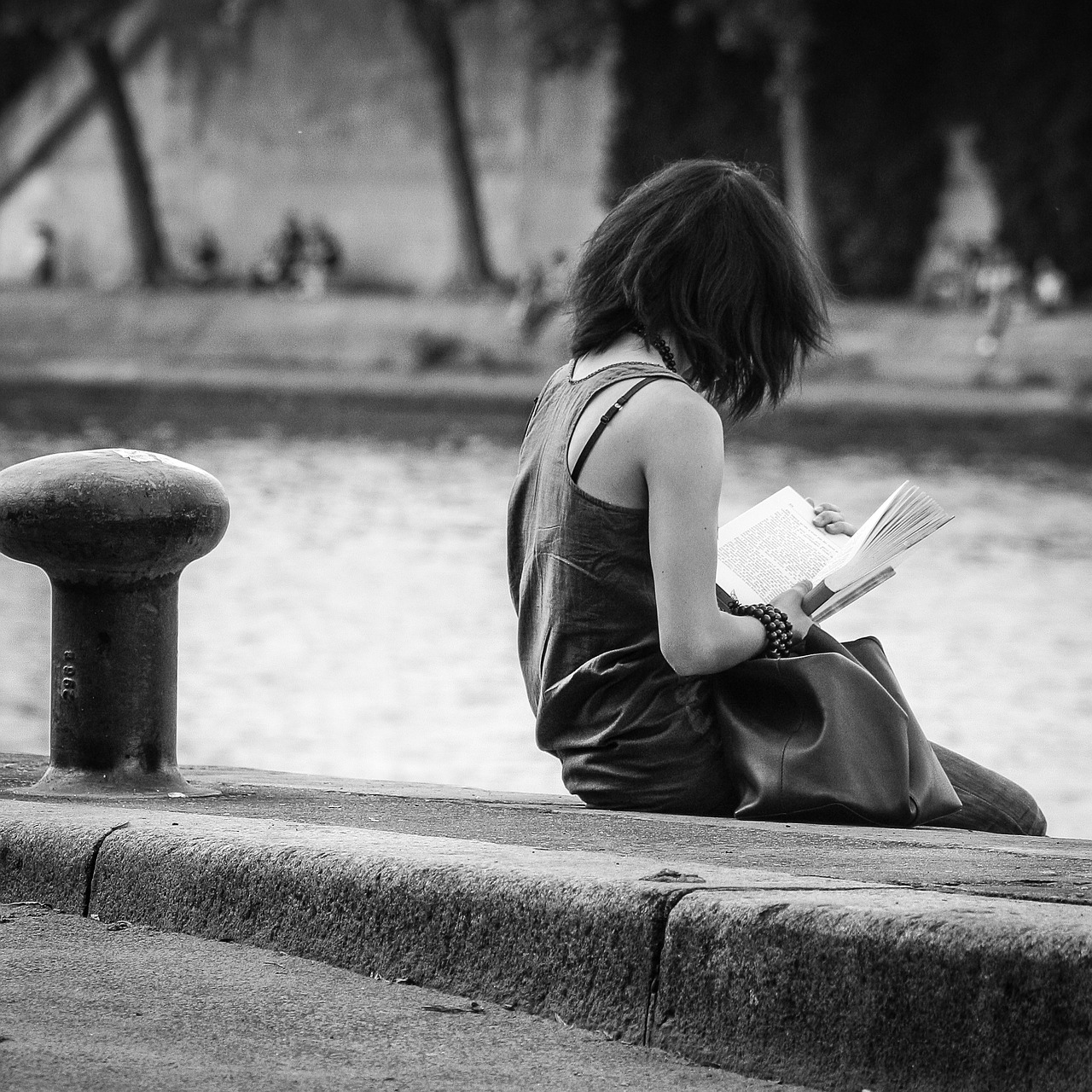 girl seine paris free photo