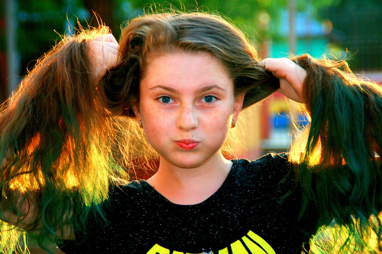 girl red hair long hair free photo