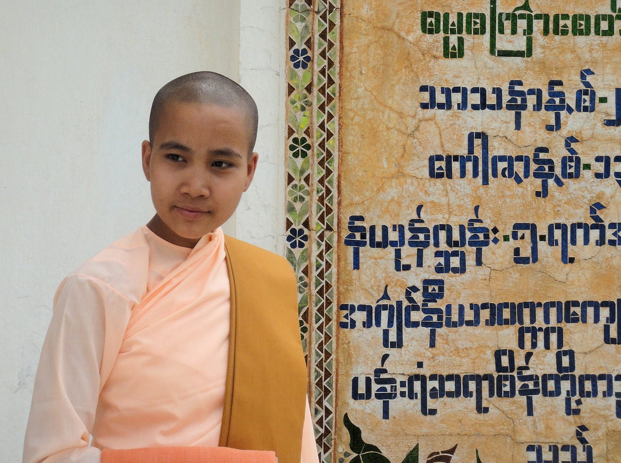 girl monastery buddhism free photo