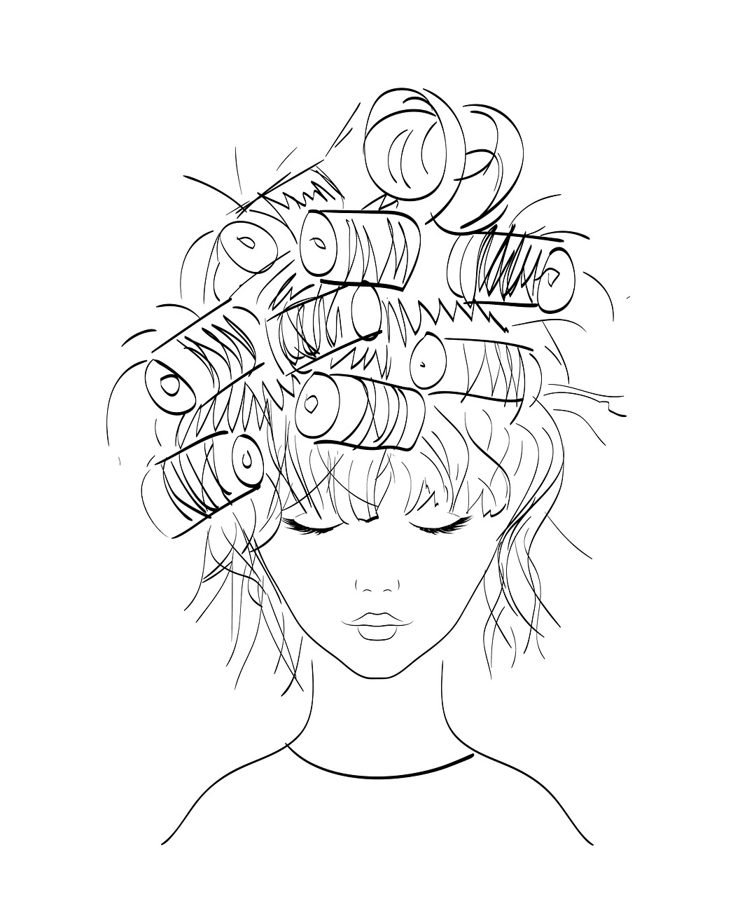 girl hairstyle illustration free photo