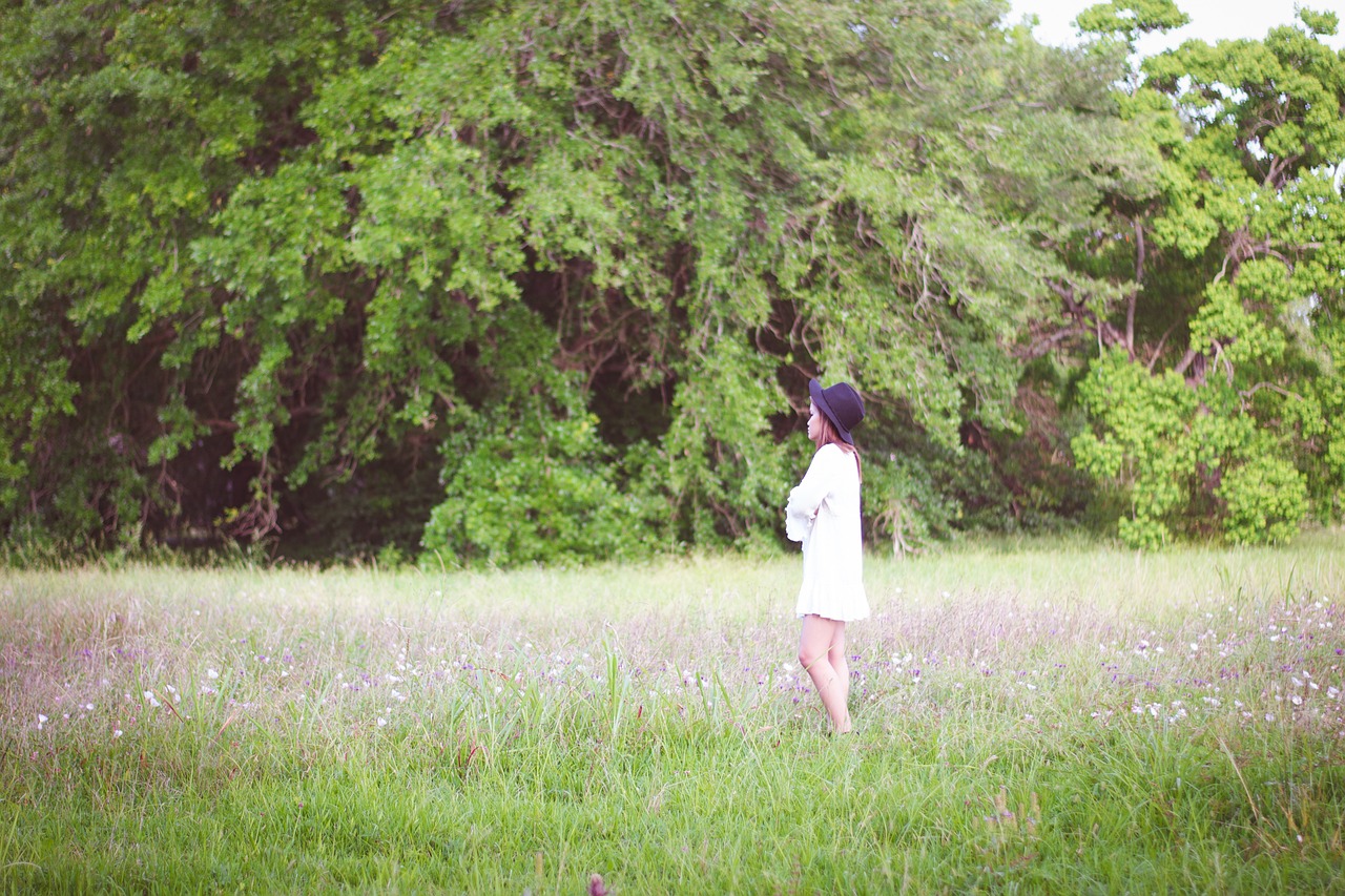 girl field grass free photo