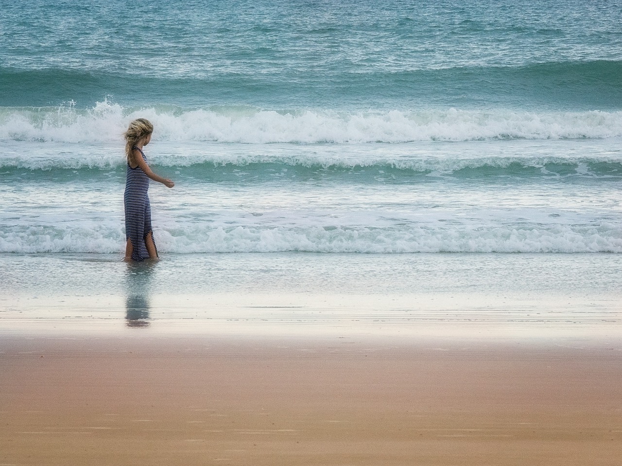 girl ocean sea free photo