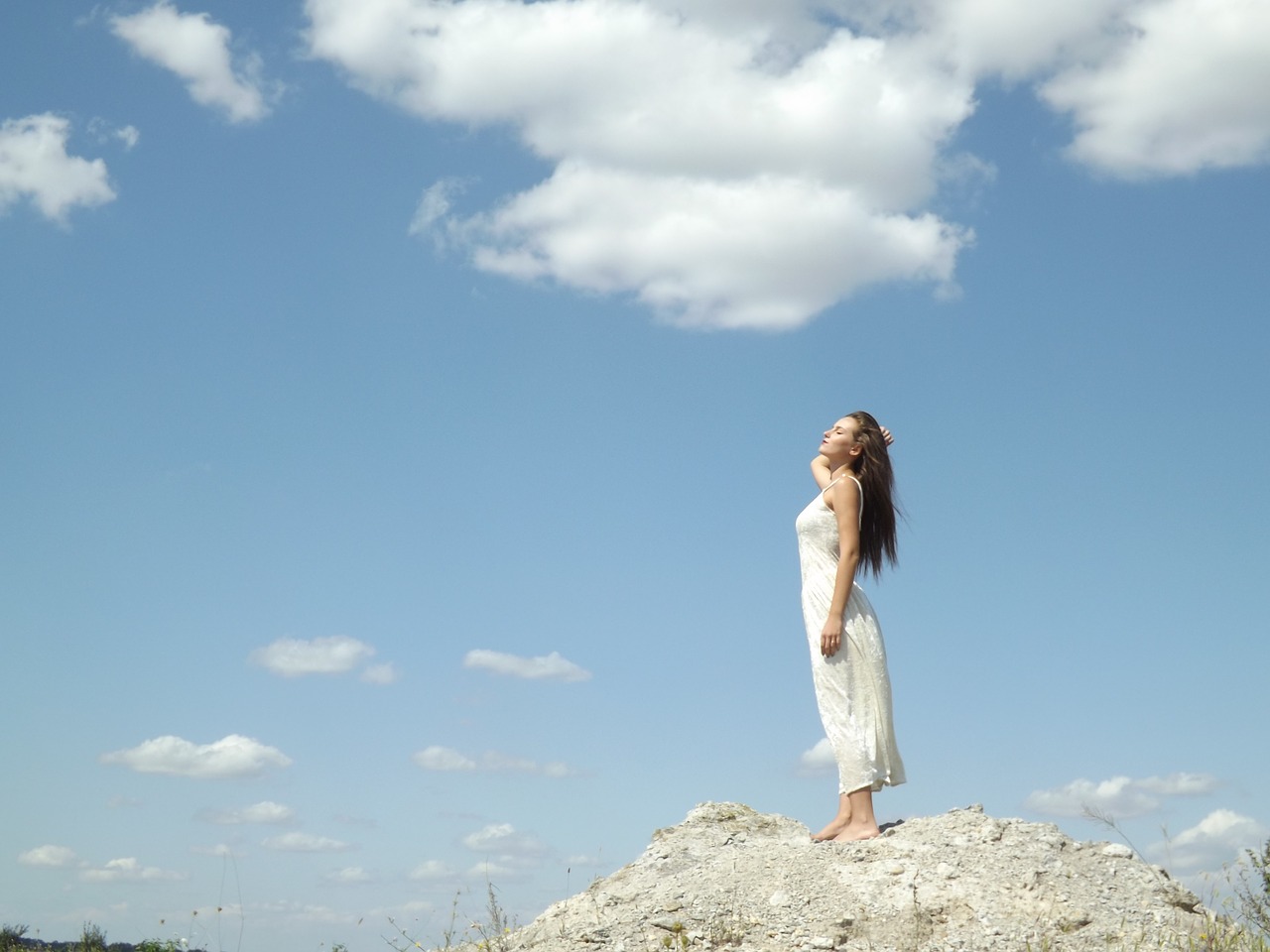 girl angel cloud free photo