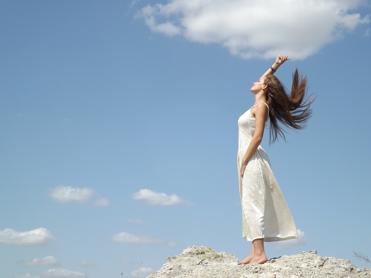 girl angel cloud free photo