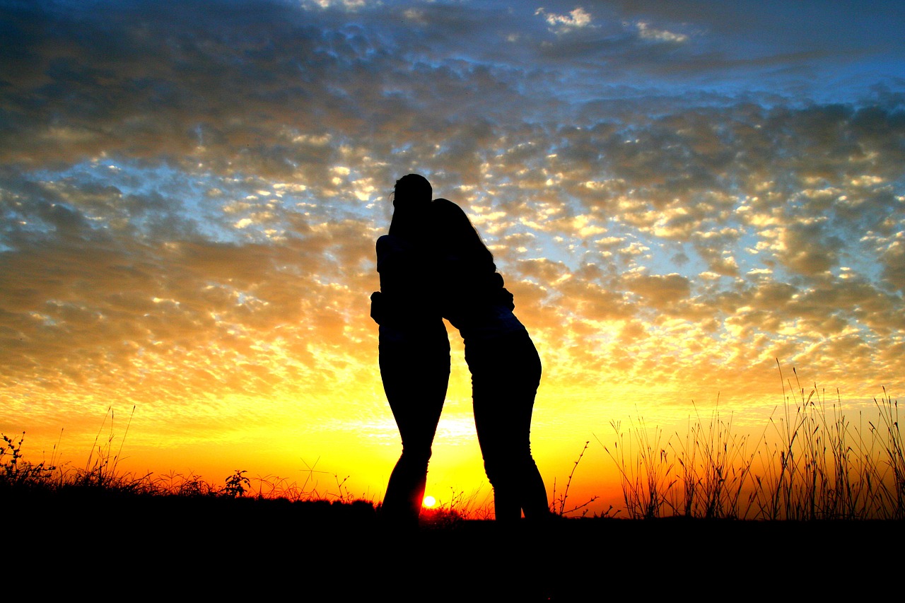 girl sunset balloons free photo