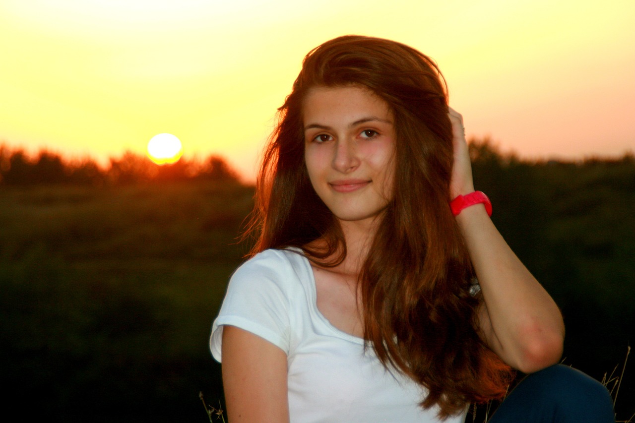 girl sunset sun free photo